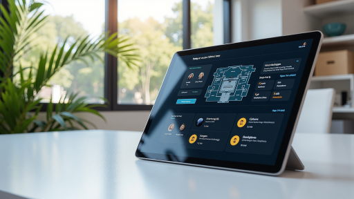 Intelligent agent deployment interface with chat bubbles, automated workflow diagrams, and AI interaction panels on a dark background